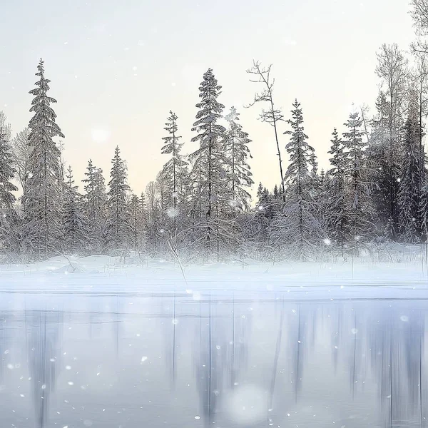 Les Jezera Zimní Krajina Průhledný Výhled Ledovou Přírodu — Stock fotografie