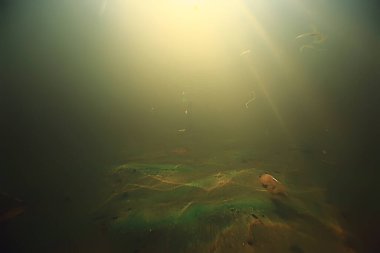 Işık ışınları su altında tatlı göl, soyut arkaplan doğa manzara güneş suyu