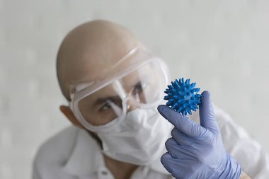 Coronovirus modeli, arkaplan, soyut plastik masaj topu modeli, molekül konsepti 2019-ncov