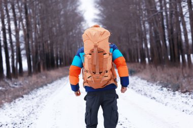 Arktik turist, sırt çantalı bir adam, İskandinavya 'da bir turist, Finlandiya görüşü
