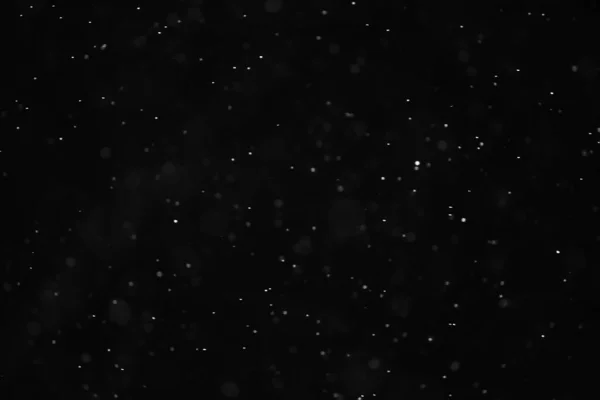 Snow Black Background Abstract Texture Snowflakes Falling Sky Overlay — Stock Photo, Image