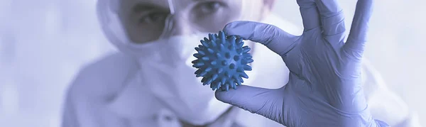 doctor coronavirus test, concept virus, epidemic, imitation laboratory bio hazard