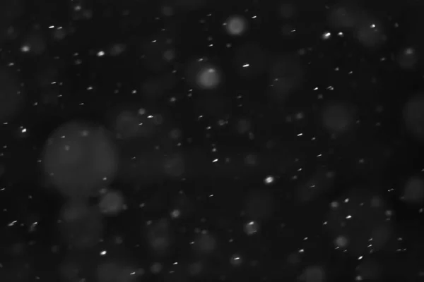 Nieve Negro Fondo Abstracto Textura Copos Nieve Cayendo Cielo Superposición —  Fotos de Stock