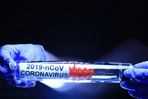 Koncept Coronavirus 2019 Ncov Virus Vitro Biohazard Test — Stock fotografie