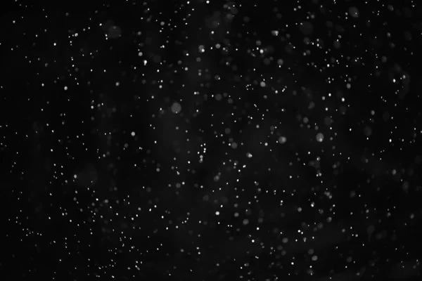 Сніговий Чорний Фон Абстрактна Текстура Сніжинки Падають Небі Накладаються — стокове фото