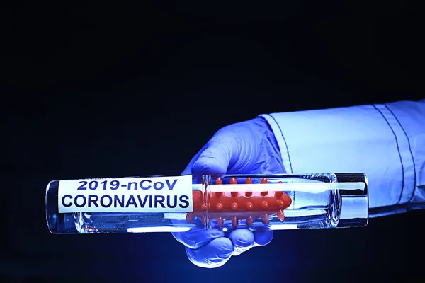 Концепция Коронавируса 2019 Ncov Тест Биологическую Опасность Vitro — стоковое фото
