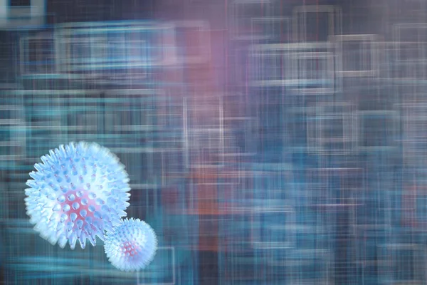 Koncepcja Wirusa Abstrakcyjne Tło Biologiczne Niewyraźne Tło Model Wirusa Koronawirusa — Zdjęcie stockowe