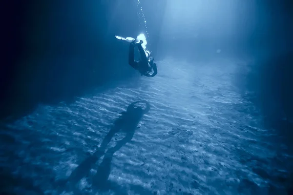 Plongée Technique Dans Les Grottes Sport Risque Élevé Accidents Peur — Photo