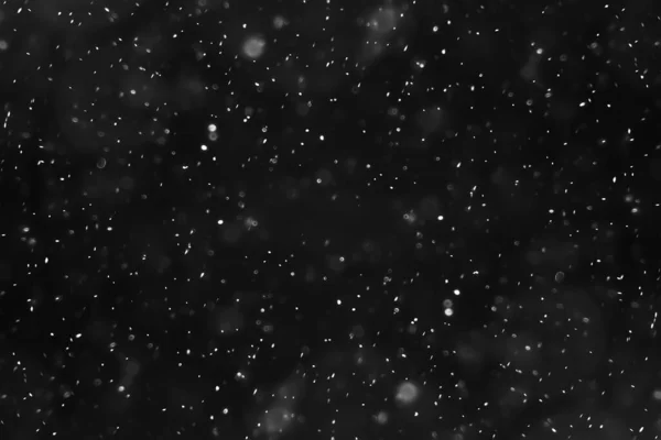 Nieve Negro Fondo Abstracto Textura Copos Nieve Cayendo Cielo Superposición —  Fotos de Stock