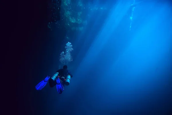 Cenote Angelita Messico Immersioni Grotta Avventura Estrema Sott Acqua Paesaggio — Foto Stock