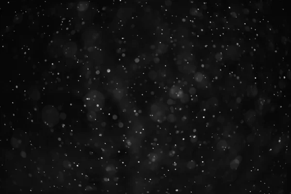 Snow Black Background Abstract Texture Snowflakes Falling Sky Overlay — Stock Photo, Image