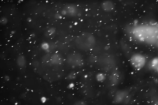 Nieve Negro Fondo Abstracto Textura Copos Nieve Cayendo Cielo Superposición — Foto de Stock