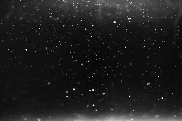 Snow Black Background Abstract Texture Snowflakes Falling Sky Overlay — Stock Photo, Image