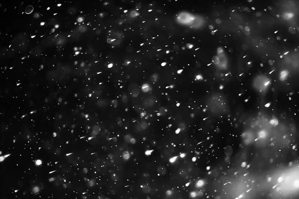 雪黑的背景抽象质感 雪花飘落在空中覆盖着 — 图库照片