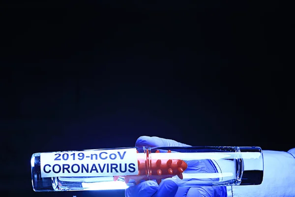 Концепция Коронавируса 2019 Ncov Тест Биологическую Опасность Vitro — стоковое фото