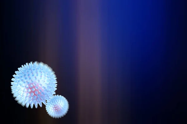 ウイルスの概念 抽象生物学的背景 背景のぼやけ コロナウイルスモデル — ストック写真