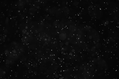 Kar siyah arkaplan soyut dokusu, gökyüzüne düşen kar taneleri