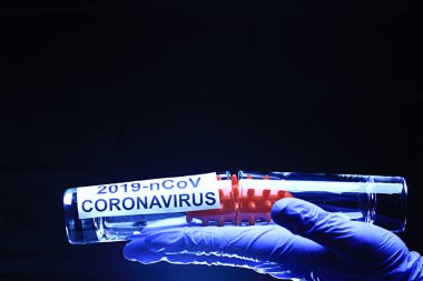 Kavram Coronavirus 2019-ncov, tüp bebek biyolojik tehlike testi virüsü.