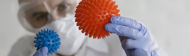 Coronovirus modeli, arkaplan, soyut plastik masaj topu modeli, molekül konsepti 2019-ncov