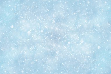 mavi kar yağışı bokeh arkaplanı, soyut kar tanesi arkaplanı bulanık mavi