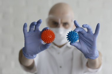 Coronovirus modeli, arkaplan, soyut plastik masaj topu modeli, molekül konsepti 2019-ncov