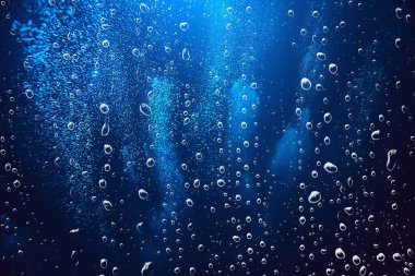 Suyun altındaki hava kabarcıkları arka planda dalış yapan doğa su altında soyut arkaplan