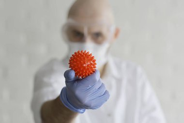 Coronovirus modeli, arkaplan, soyut plastik masaj topu modeli, molekül konsepti 2019-ncov