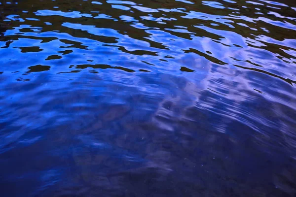 Μπλε Υφή Φόντου Ροή Επιφάνειας Νερού Αφηρημένη Επιφάνεια Νερού — Φωτογραφία Αρχείου