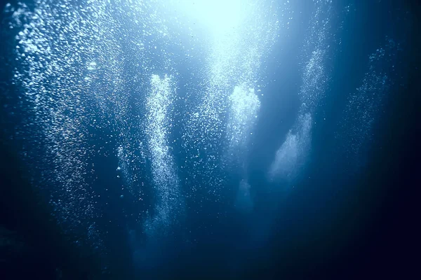 Blasen Luft Unter Wasser Ozean Hintergrund Tauchen Natur Abstrakter Hintergrund — Stockfoto