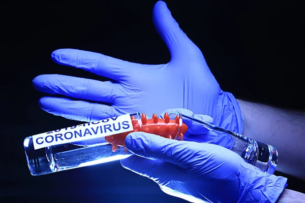 Koncepció Coronavirus 2019 Ncov Vírus Vitro Biológiai Veszélyességi Teszt — Stock Fotó