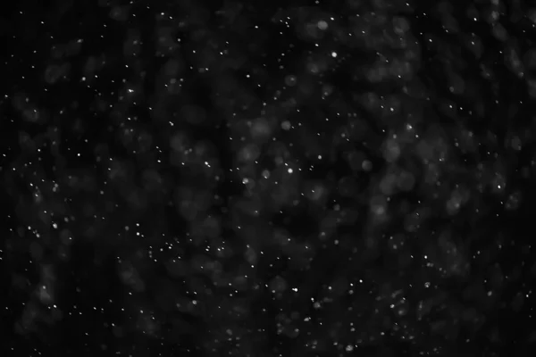 Śnieg Czarny Tło Abstrakcyjne Tekstury Płatki Śniegu Spadające Niebie Nakładki — Zdjęcie stockowe