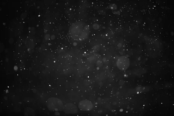 Schneeschwarzer Hintergrund Abstrakte Textur Schneeflocken Fallen Den Himmel Overlay — Stockfoto