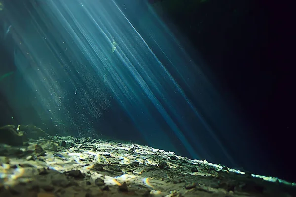 Unterwasserhöhle Tropfsteinlandschaft Höhlentauchen Yucatan Mexiko Blick Cenote Unter Wasser — Stockfoto
