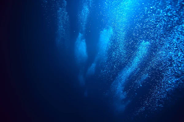 Bubliny Vzduch Pod Vodou Oceán Pozadí Potápění Příroda Abstraktní Pozadí — Stock fotografie