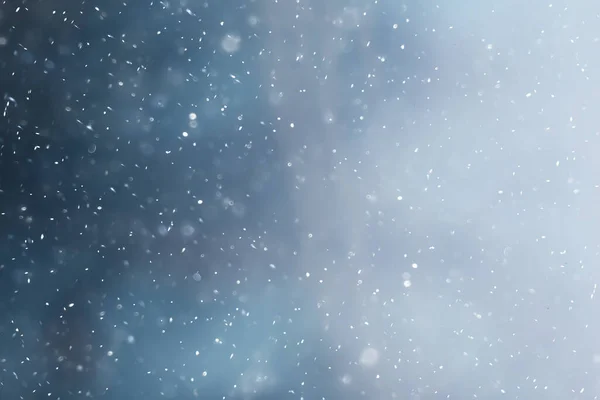 Blauwe Sneeuwval Bokeh Achtergrond Abstracte Sneeuwvlok Achtergrond Wazig Abstract Blauw — Stockfoto
