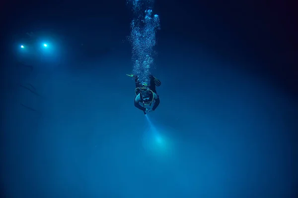 Cenote Angelita Mexico Grotduiken Extreem Avontuur Onder Water Landschap Onder — Stockfoto