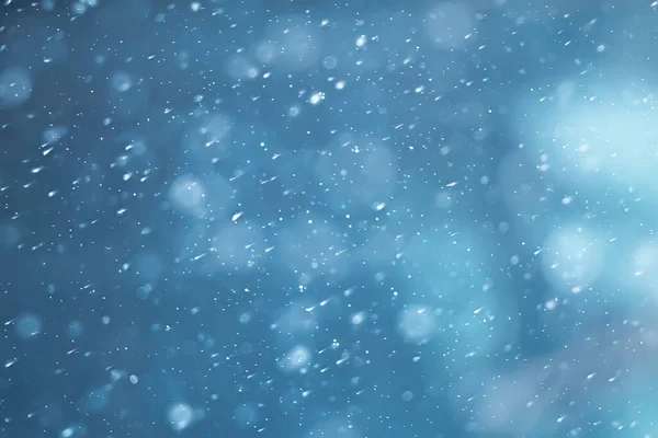 Fundo Azul Snowfall Bokeh Fundo Abstrato Floco Neve Azul Abstrato — Fotografia de Stock