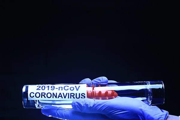 Konzept Coronavirus 2019 Ncov Virus Vitro Biohazard Test — Stockfoto