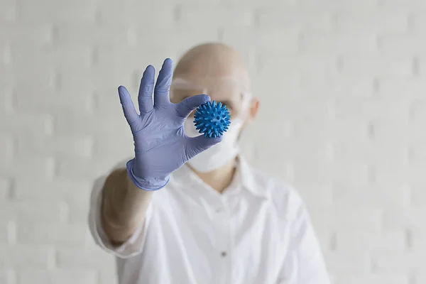 Arts Coronavirus Test Concept Virus Epidemie Imitatie Laboratorium Bio Gevaar — Stockfoto