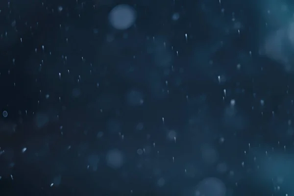 Blå Snöfall Bokeh Bakgrund Abstrakt Snöflinga Bakgrund Suddig Abstrakt Blå — Stockfoto