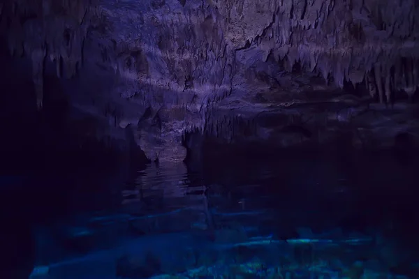 Underwater Cave Stalactites Landscape Cave Diving Yucatan Mexico View Cenote — Stock Photo, Image