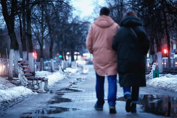 Strada Città Inverno Paesaggio Sfondo Dicembre Vicolo Vista Urbana — Foto Stock