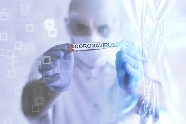 Arzt Coronavirus Test Konzept Virus Epidemie Nachahmung Labor Bio Hazard — Stockfoto