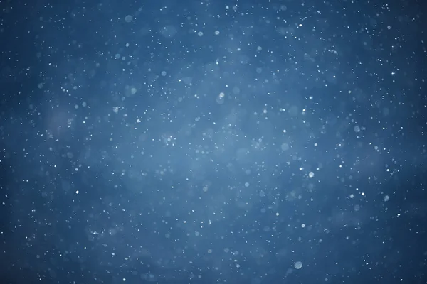Синий Снегопад Bokeh Фон Абстрактный Фон Снежинки Размытый Абстрактный Синий — стоковое фото