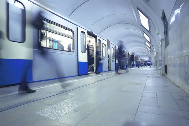 Vagon treni, metro hareketi, ulaşım konsepti insanlar olmadan soyut arka plan