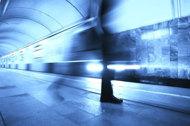 Vagon treni, metro hareketi, ulaşım konsepti insanlar olmadan soyut arka plan