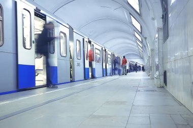 Vagon treni, metro hareketi, ulaşım konsepti insanlar olmadan soyut arka plan