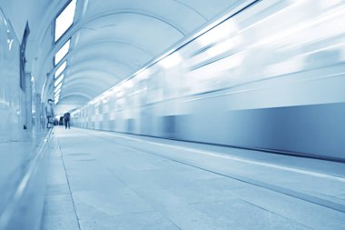 Vagon treni, metro hareketi, ulaşım konsepti insanlar olmadan soyut arka plan