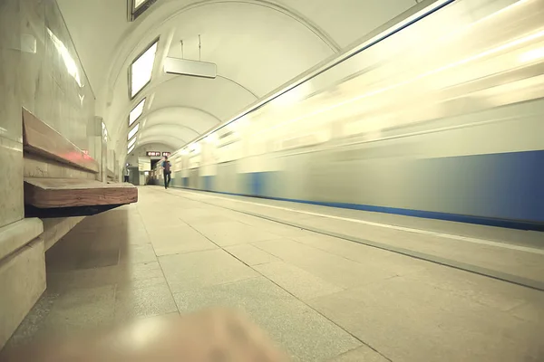Vagão Trem Metrô Movimento Conceito Transporte Fundo Abstrato Sem Pessoas — Fotografia de Stock