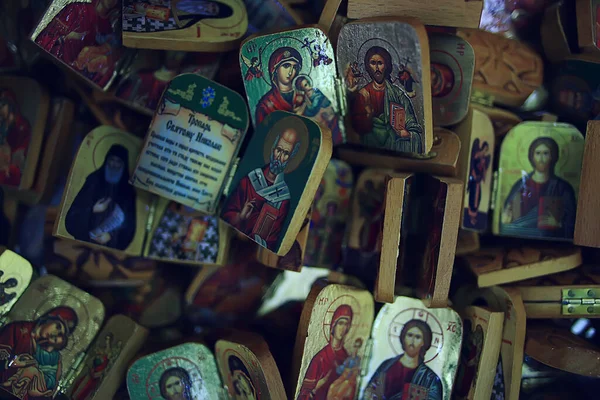 Каламбака Греция Сентября 2019 Православные Иконы Церковном Магазине Концепция Церковной — стоковое фото